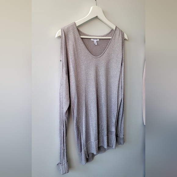 Calvin Klein Gray Silver Long Sleeve Blouse - Size XS - Picture 3 of 8